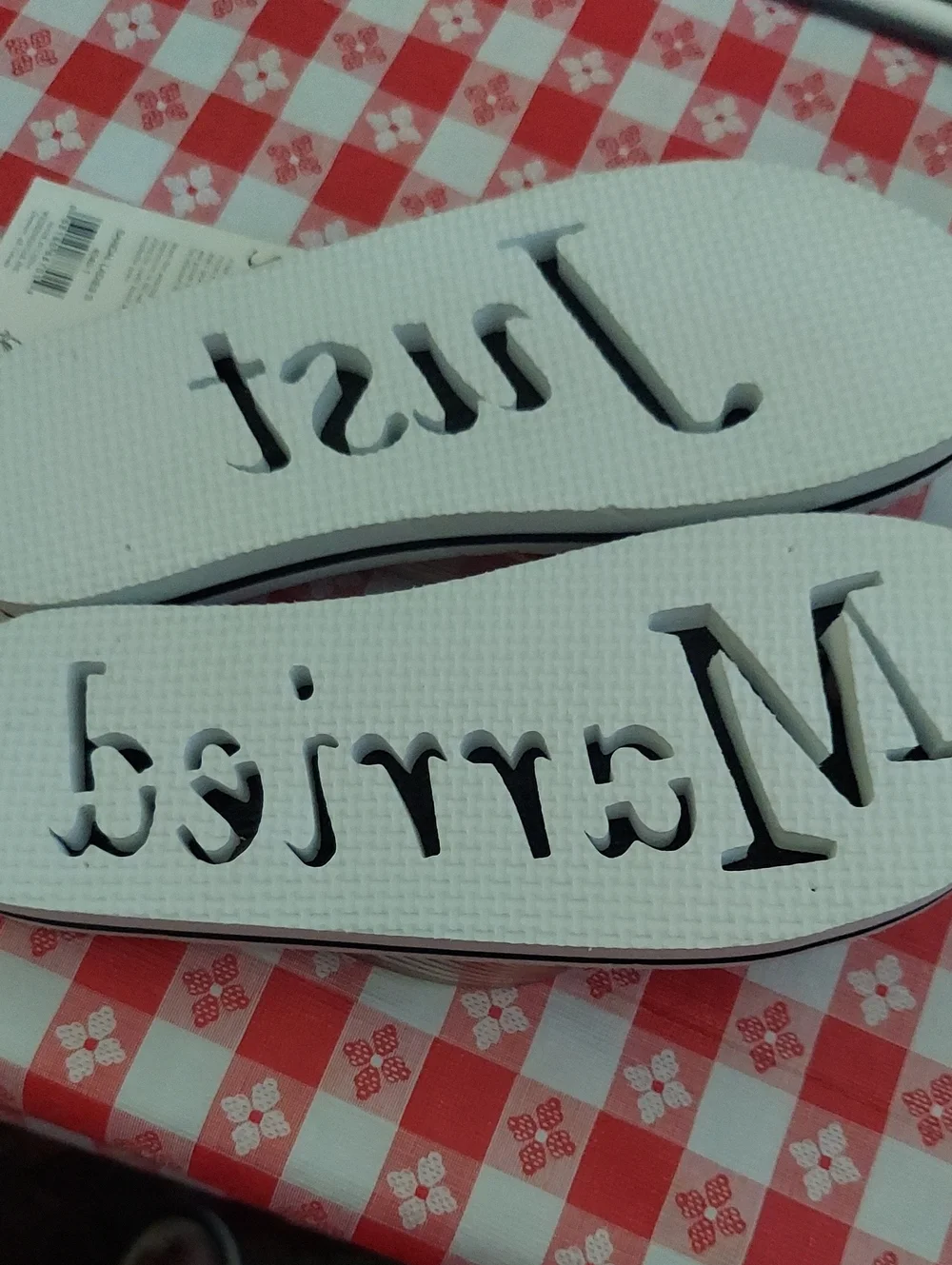 NEW Just Married White Flip Flop Bridal Party Sandals